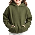 thumbnail image 2 of HAiming Kids Sweatshirts Long Sleeve Hoodies with Pockets Loose Casual Comfy Fall Winter Vacation Workout Tops, 2 of 9