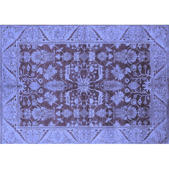 Ahgly Company Indoor Rectangle Oriental Blue Industrial Area Rugs, 8' x 12'