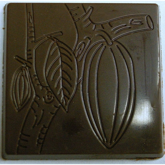 Polycarbonate Chocolate Mold Cocoa-Pod Square 37x37mm x 3mm High, 24 Cavities