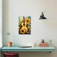 thumbnail image 4 of ZHONGYUTONG Guitar Canvas Wall Art Guitar & Sunflowers Painting Prints Musical Themed Picture for Concert House Bar Wall Decor Framed (24.00" x 36.00"), 4 of 6