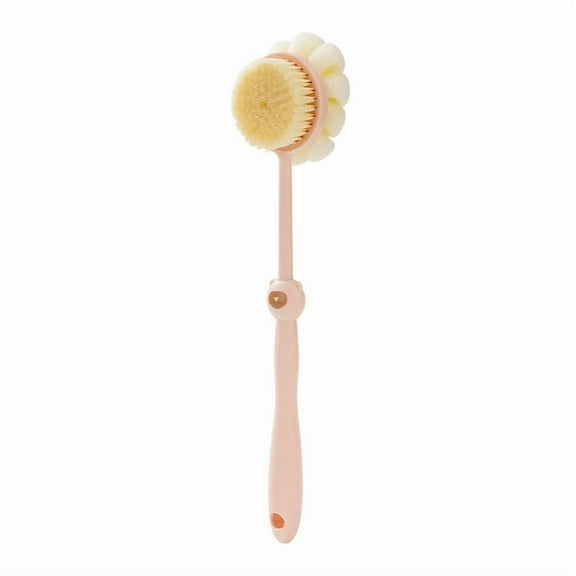 Dual-Sided Back Scrubber – Long Handle, Stiff & Soft Bristles, Anti-Mold Plastic, Exfoliate & Massage | Shower & Dry Brush for Smooth Skin