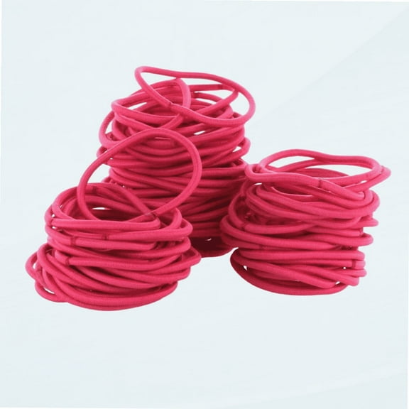 Hair Elastics Hair Ties, Professional Grade Ponytail Holders - 100 Pack Shocking Pink