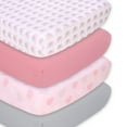 thumbnail image 1 of The Peanutshell Ensemble de Draps-Housse pour Lit de Bébé Fille, Éléphant Rose, Ensemble de 4, 1 of 5