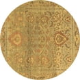 thumbnail image 1 of Ahgly Company Indoor Round Oriental Brown Traditional Area Rugs, 3' Round, 1 of 4