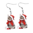 thumbnail image 4 of Aretes con temática de gato navideño Salvador Acrílico, 4 of 10