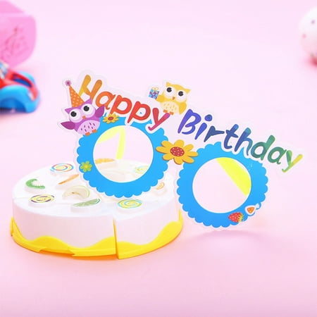 12 Pcs/lot Funny Cartoon Paper Glasses Kids Gift Photo Booth Props Halloween Christmas Party Decoration Style:Birthday