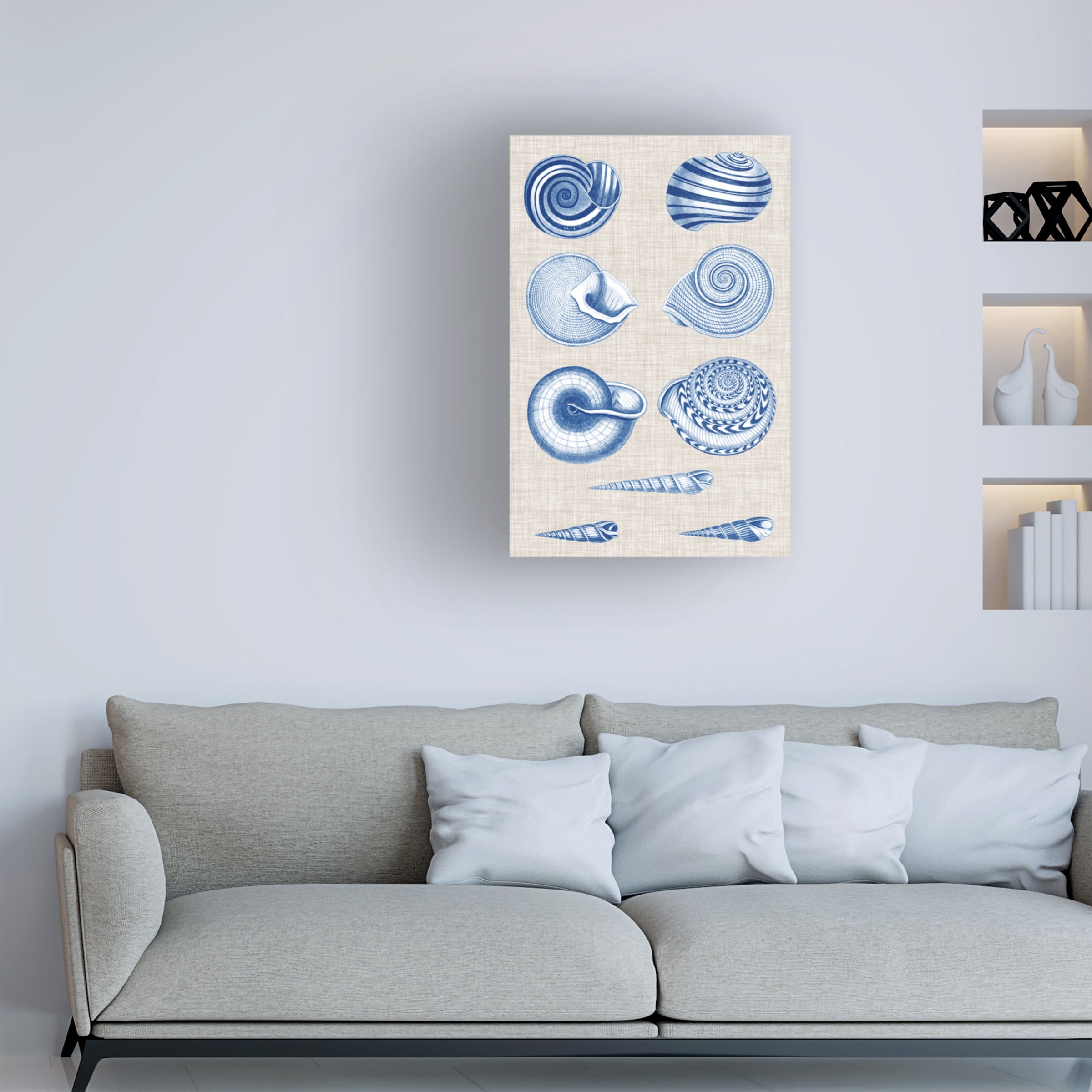 Vision Studio 'Navy And Linen Shells V' Canvas Art
