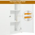 thumbnail image 4 of 27.6in Length Bathroom Cabinet Wall Mounted,Over Toilet Storage Cabinet with 2 Doors and Adjustable Shelves,Wood Medicine Cabinet for Bathroom, White, 4 of 9