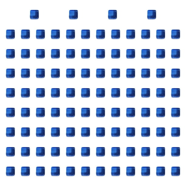100 bloques de cubos acrílicos, bloques de construcción educativos de seis lados, juego de mesa de aprendizaje, juguetes de entrenamiento sensorial azul