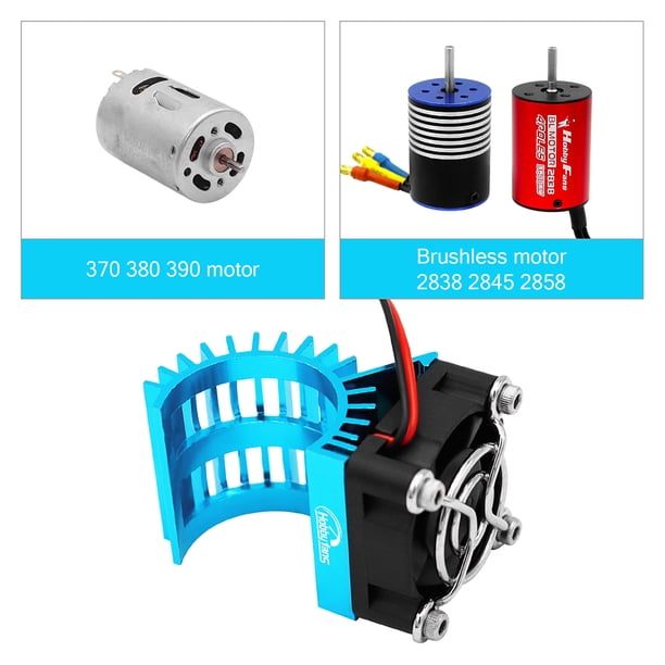 Disipador de calor de motor sin escobillas Wdftyju con ventilador de refrigeración 5 V para coche RC 1/14 1/16 1/18 azul