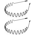 thumbnail image 1 of LERNOU Diademas para Hombre Diadema de Metal Diademas onduladas Diadema de Metal para niños Diadema Negra en Zigzag Unisex Deportes al Aire Libre Uso Diario Diademas para el Cabello. (2 piezas), 1 of 5