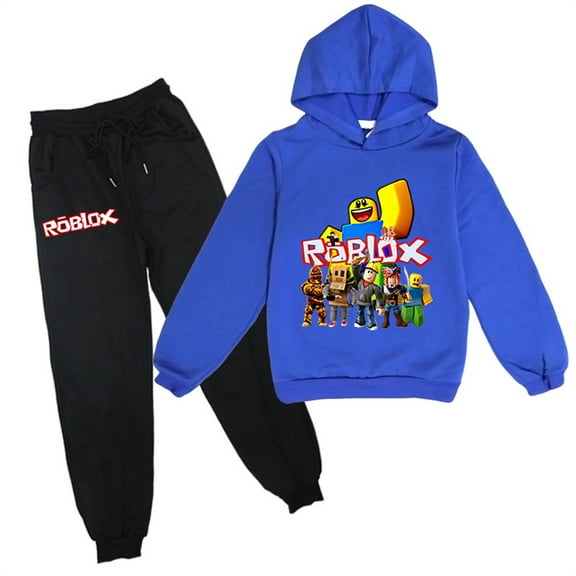 Teen Sweatsuit Roblox Sweatshirt Hooded and Jogger Pants-Pullover Long Sleeve Hoodies 2 Piece Outfits for 6-14 Years