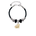 thumbnail image 2 of Delight Jewelry Goldtone Large Lil Sister Heart with Clear Crystal - Godmother Celtic Knot Leather Bead Bracelet, 7"+2" Extender, 2 of 4