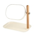 thumbnail image 1 of Unique Bargains Vanity Rotatable 1X/3X Home Espejo cosmético de aumento blanco con bandeja de almacenamiento, 1 of 7