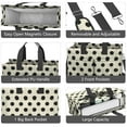 thumbnail image 4 of Canvas Tote Bag for Women with Compartments, Large Black Polka Dot Teacher Student Shoulder Bag Nurse Purses Crossbody Bags Work Laptop Book Bag Satchels Handbags, 4 of 6