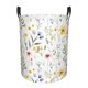 thumbnail image 1 of Balery Watercolor Floral A Cesta de ropa redonda con asas, impermeable, independiente, para ropa, juguetes, dormitorio y familia-Medium, 1 of 6