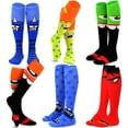 thumbnail image 1 of TeeHee Chaussettes en Coton Fantaisie Hauteur Genou Lot de 6 pour Femmes (Monstres), 1 of 4