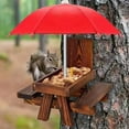 thumbnail image 6 of Squirrel Feeder In Stock Outdoor Wooden Squirrel Feeder Pet Dining Table With Bench Corn Bracket Feeding Table, 6 of 6