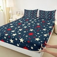 thumbnail image 6 of jejeloiu Stars Print Full Size Sheets,American Flag Bed Sheets,Blue White Red Sheet Sets For Boys Kids,Breathable Home Decor,4-Piece, 6 of 7