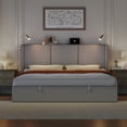 thumbnail image 4 of Homfa Queen Size Lift Up Storage Bed, Modern Adjustable Headboard with Read Lamp, Hydraulic Storage, Gray, 4 of 9