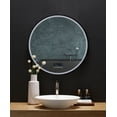 thumbnail image 2 of CIRQUE 30 in. Round LED Black Framed Mirror with Bluetooth, Defogger, and Digital Display, 2 of 6