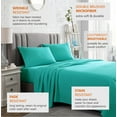 thumbnail image 3 of American Home Collection Brushed Microfiber Sheet Set, Deep Pocket Extra Soft Sheets & Pillowcases Set, 4 Pieces, Full, Turquoise, 3 of 7