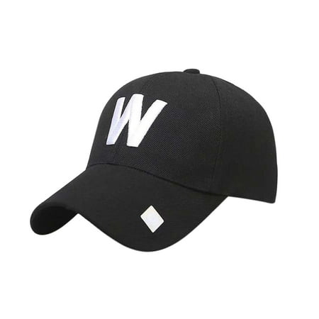 Monogrammed Hat Classic W Letter Baseball Hat Outdoor Travelling Couple Peaked Cap Simple Sunshade Monogrammed Cap ()