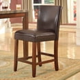 thumbnail image 2 of HomePop 24" Faux Leather Barstool - Brown Faux Lea, 2 of 3