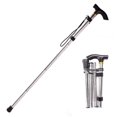 thumbnail image 1 of AdjustableFoldingWalkingStickNon-slipBaseHikingTrekkingPolesAluminumAlloyCollapsibleCane1pc, 1 of 5