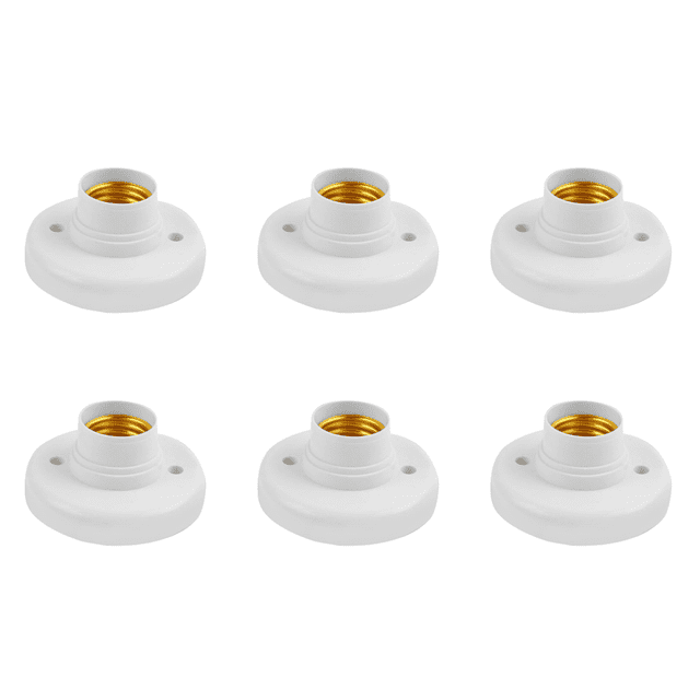 Portalámparas E27 220V Base Casquillo Bombilla Redonda para Pasillo Casa Color Blanco 6 Uds.