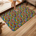 thumbnail image 2 of Door Mat 31.5"x47.2", Colorful Rhombic Non Slip Backing & Low Profile Area Rugs for Entryway Hallway, Absorbent Soft Floor Mat Small Carpet for Living Room Abstract Geometric Art Vintage Rustic, 2 of 8