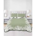 thumbnail image 2 of Quilts Twin-XL Size Bedding Set, Coastal Coral Lightweight Quilted Comforter, Sage Green Ocean Marine Nautical Beach Soft Reversible Bedspread Coverlet with Pillow Covers for All Season, 68" x 98", 2 of 7