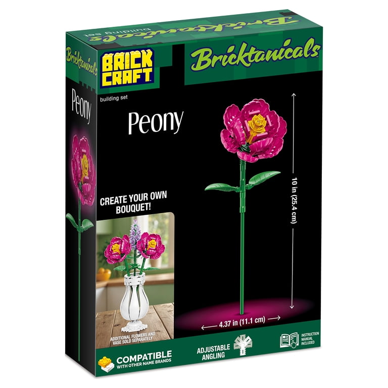 Brickcraft Bricktanicals PEONY Building Set, Elegant Flower