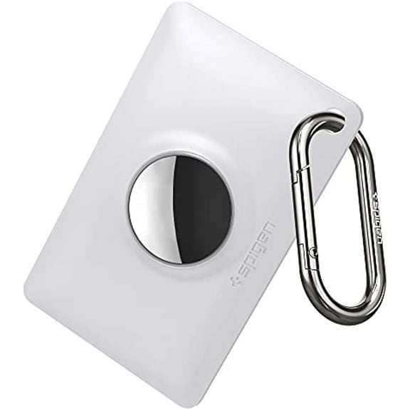 Spigen Air Fit Designed for Apple AirTag Wallet Card Case Cover AirTag Holder for AirTag Keychain Ring (2021) - White
