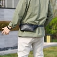 thumbnail image 1 of Mini riñonera de moda para hombre bolso Retro de cuero PU Likrtyny para teléfono cruzado sólido riñonera informal cinturón de pecho bolsos de hombro, 1 of 7