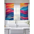 thumbnail image 5 of Abstract Water Ripple Sheer Curtains 54 Inches Long 2 Panels Watercolor Colorful Stripe Light Filtering Semi Sheer Window Curtains Drapes for Bedroom Living Room 52"x54", 5 of 7