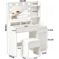 thumbnail image 2 of Makeup Vanity Transparente Grande, Blanco, Madera De Ingenier?a | Madera, 2 of 8