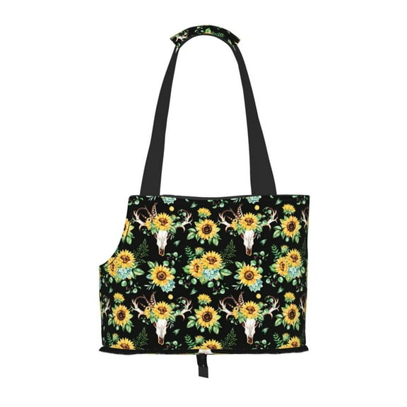 Xecao Sunflower Skull Boho for Cat Carrier Small Dog Handbag: The Ideal Travel Companion for Your Pet