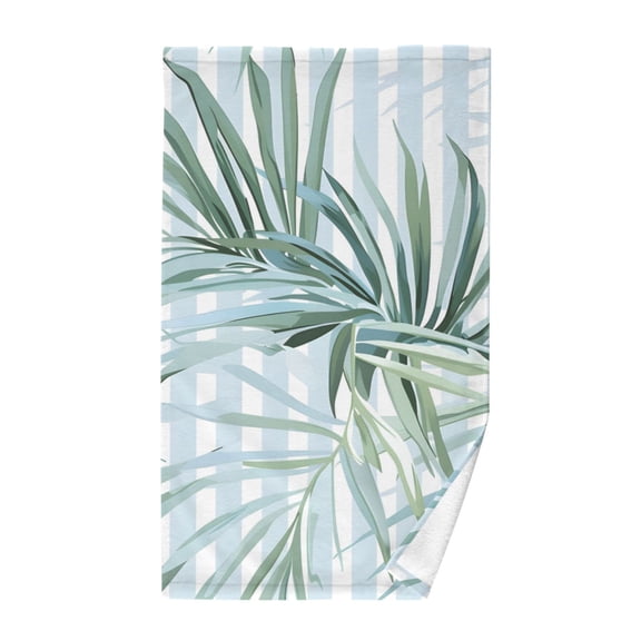Palm Leaves Hand Painted Pure Cotton Bath Towel Hand Towel 1 Piece for Pool Beach Gym 16" x 28"