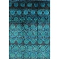thumbnail image 1 of Ahgly Company Indoor Rectangle Mid-Century Modern Dark Turquoise Green Oriental Area Rugs, 7' x 9', 1 of 6