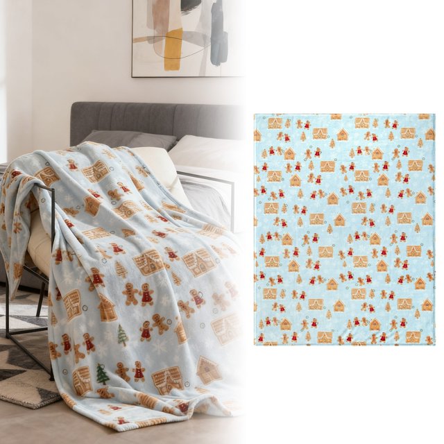 Christmas Decorations OutdoorBlanketCozy Plush Embossed Bows Throw All Ages Christmas Throws Flannel Blanket Cover For All Seasonspolyester blanket
