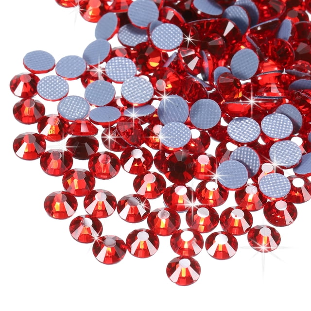 Uxcell 2880 Pcs Strass Hotfix Cristales de Vidrio Plano SS6 2mm Rojo Claro