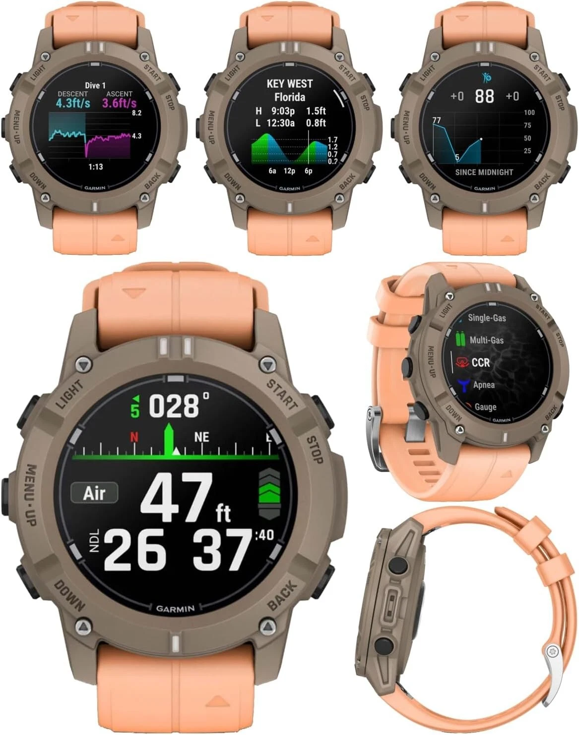 Garmin Descent G2 Watch-Style Dive Computer Smartwatch Paloma with Shell Pink Band with Power Bank Bundle