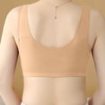 thumbnail image 4 of Wdgfv Daisy Bras for Older Women 2025 Comfy Convenient Front Closure Bra Full Support No Underwire Bras Beige 46, 4 of 6