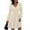Beige, variant on Women's Fashion Casual V-Neck A-Line Fit Solid Color Long Sleeve Dress for Winter Outings and Casual Events,Beige,L