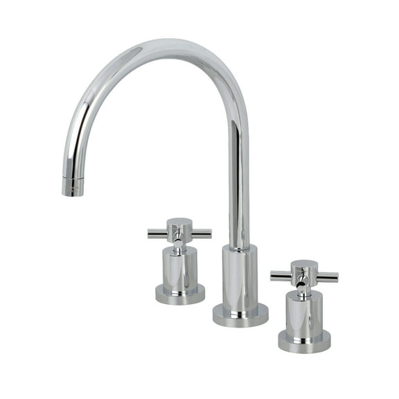 Kingston Brass KS8721DXLS Concord Double-Handle 3-Hole Widespread Kitchen Faucet in Polished Chrome