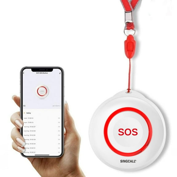 SINGCALL Tuya WiFi Smart SOS Emergency Button Alarm for Handicapped Elderly Patient(Only Supports 2.4GHz Wi-Fi)