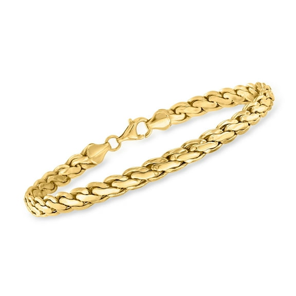 Ross-Simons 10kt Yellow Gold Curved-Link Bracelet, Women's, Adult