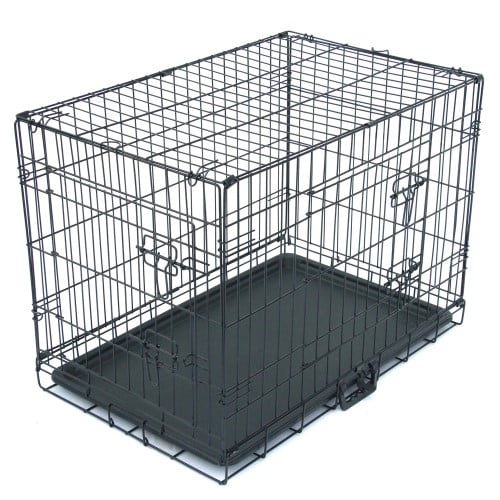 Divider Panel MidWest Life Stages 36 Folding Metal Dog Crate Intermediate Dog Breed Leak-Proof Dog Tray 36L x 24W x 27H Inches Floor Protecting Feet Dog Crate