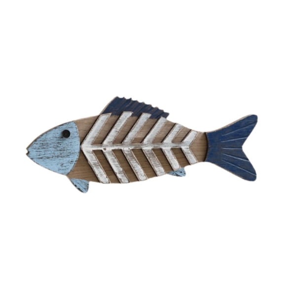 Fzaqwen Wooden Fish Wall Art Decor Wall Sculpture Nursery Bedroom Decorations for Dining With Fishbone